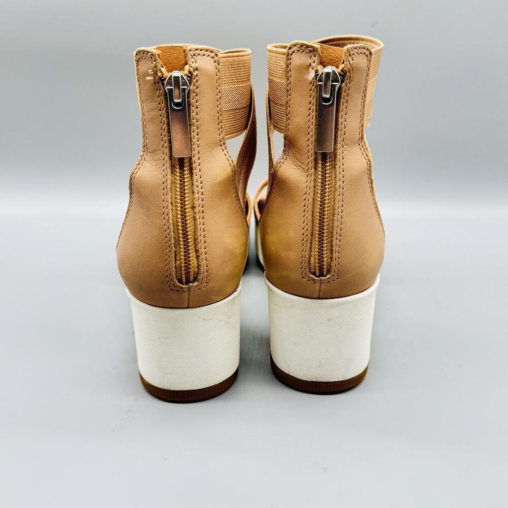 Sorel Sandals Womens 9.5 Brown Joanie II Platform Wedge Ankle Strap Zip Shoes - Picture 6 of 11